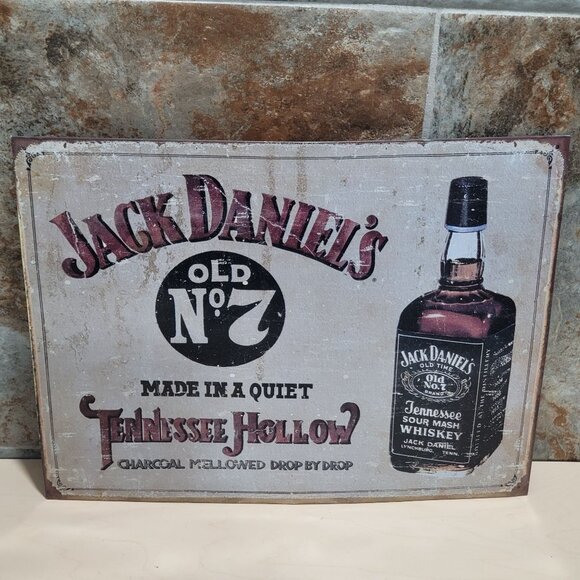 Jack Daniels Whiskey Old No 7 Bar Pub Liquor Tin Metal Sign Distressed Rustic - Picture 3 of 11